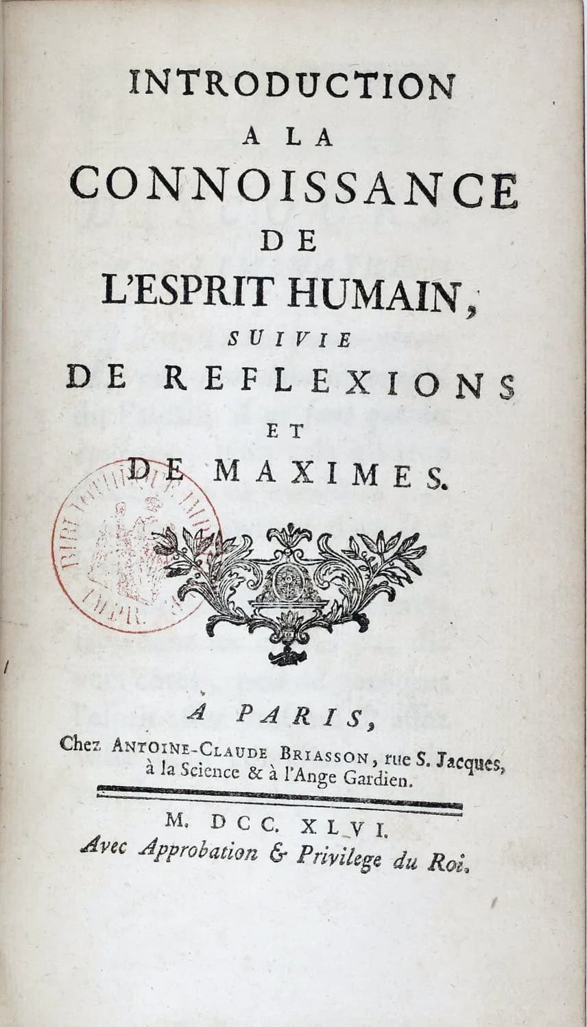 Luc de Clapiers, marquis de Vauvenargues - Page de grand titre.