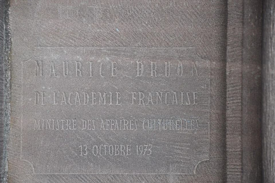 Maurice Druon - Cathedral of Strasbourg (France) : Plaque to french writer Maurice Druon.