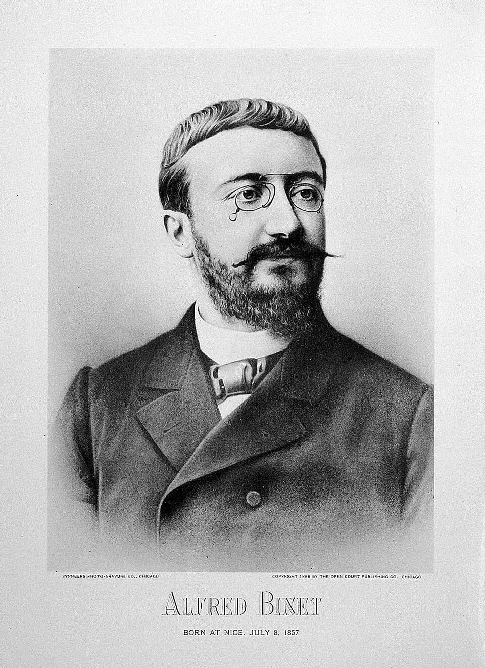 Alfred Binet - Alfred Binet. Photogravure by Synnberg Photo-gravure Co., 1898.

Iconographic Collections
Keywords: Alfred Binet; Synnberg Photo-gravure Co..