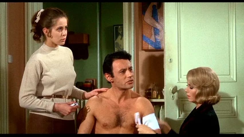 Claude Jade - Screenshot from the trailer of Hitchcock's Topaz (1969) with Dany Robin, Michel Subor, and Claude Jade