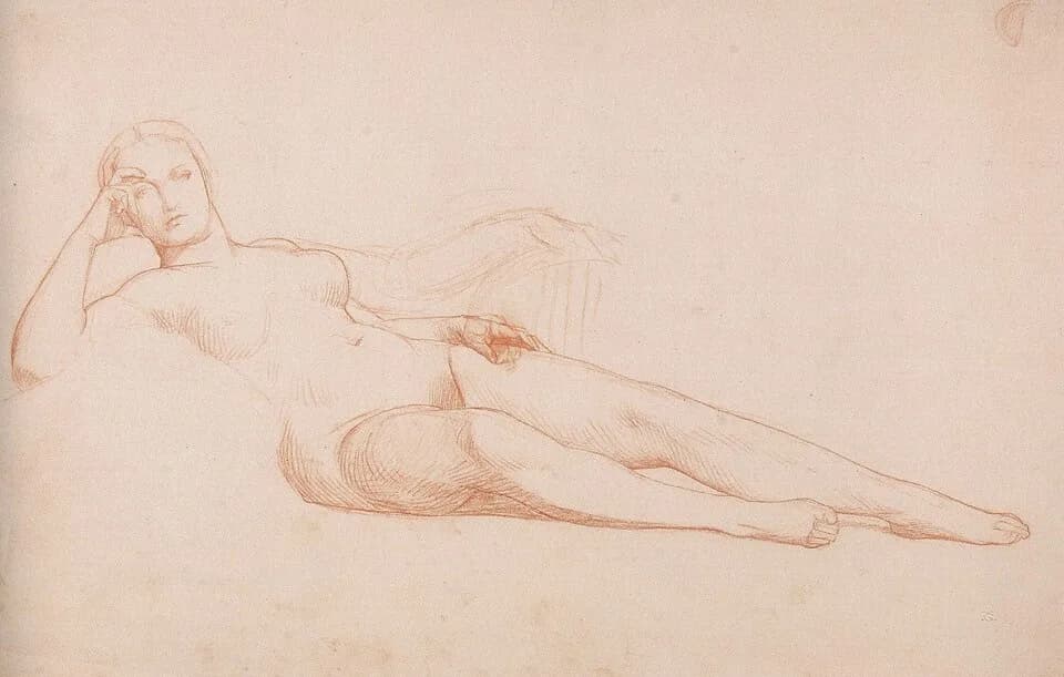 Jean-Léon Gérôme - Etude de femme nue allongée