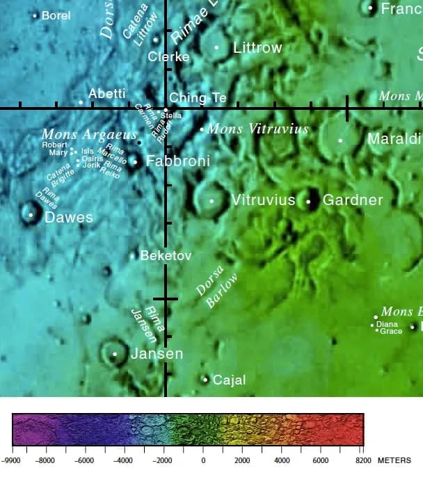 Émile Borel - Part of the USGS near side lunar chart