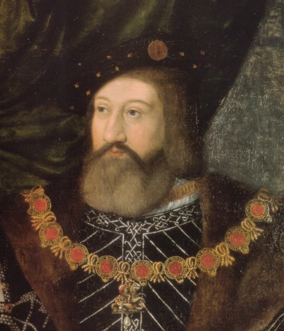 Mary Tudor - Charles Brandon, detail of potrait of Princess Mary Tudor and Charles Brandon, duke of Suffolk. 
There are two versions of this double portrait celebrating the marriage of Mary Tudor to h