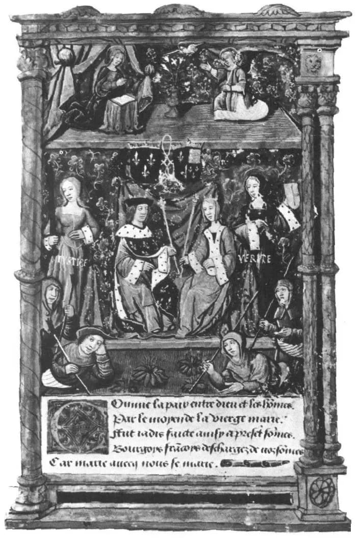 Mary Tudor - The marriage of  Mary and  Louis XII of France at Abbeville in 1514. Series of drawings by Pierre Gringoire, an eyewitness, British Library