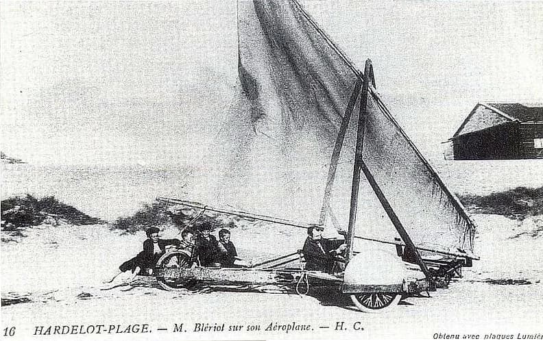 Louis Blériot - un aéroplage, ancêtre du char a voile, hardelot plage