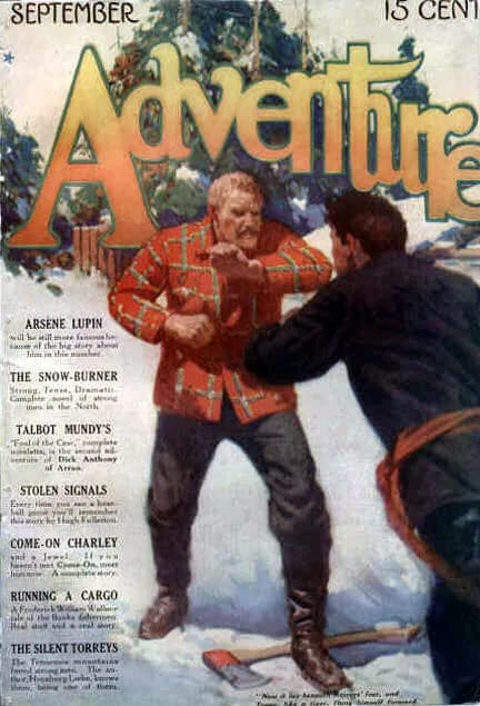 Maurice Leblanc - Cover of Adventure, vol. 8 no. 5 (September 1914).