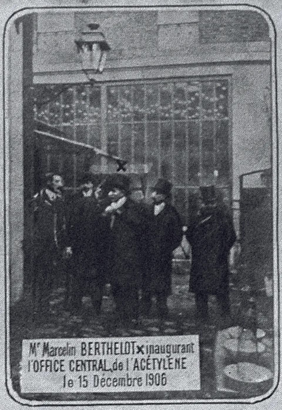 Marcellin Berthelot - Inauguration of the 'Office central de l'acétylène (OCA)” (Central Bureau for Acetylene) in the presence of Mr Marcellin Berthelot, 15 December 1906. (The work of Berthelot contr