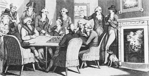 François-André Danican Philidor - François-André Danican Philidor perfoming a blindfold game.