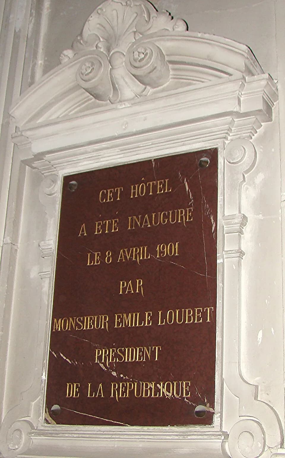 Émile Loubet - plaque commémorant l'inauguration du Palais de l'Agriculture 113 Promenade des Anglais à NICE 06200 France