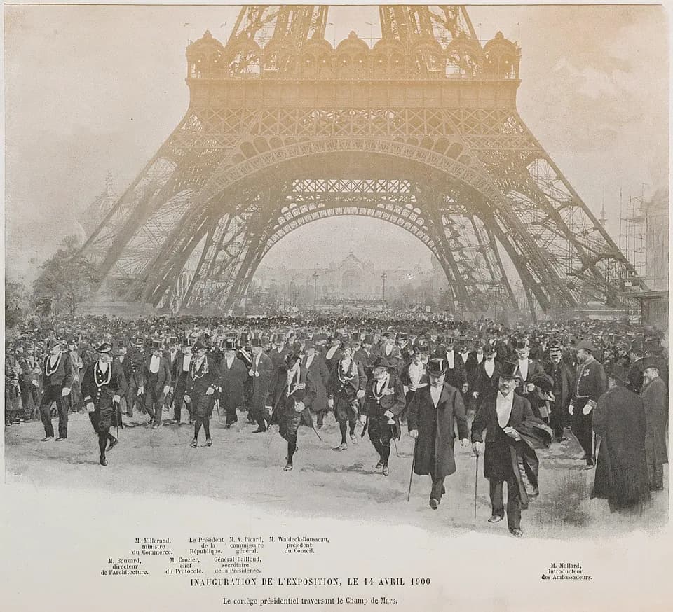 Émile Loubet - Opening ceremony of the 1900 Paris World Fair. President Emile Loubet is represented here among other members of the government.
