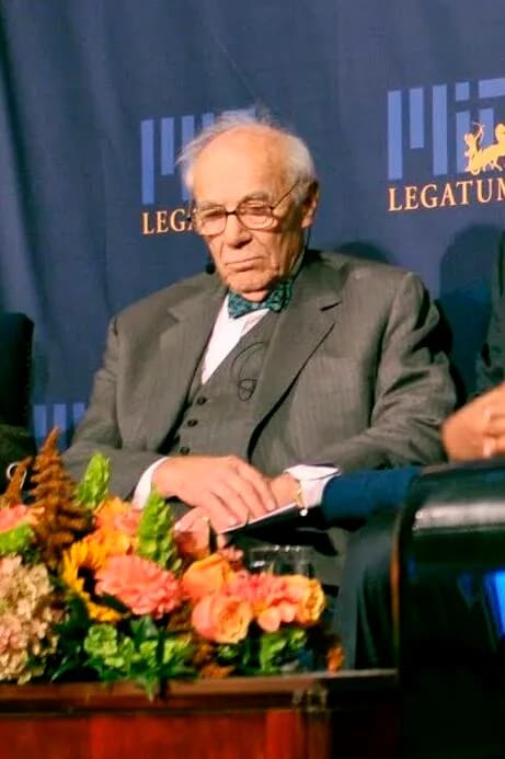 Lawrence Klein - Five Nobel Laureates in Economics graced the inauguration of the Legatum Center in 2008. There was a panel discussion moderated by Quadir that involved four laureates. From left to ri