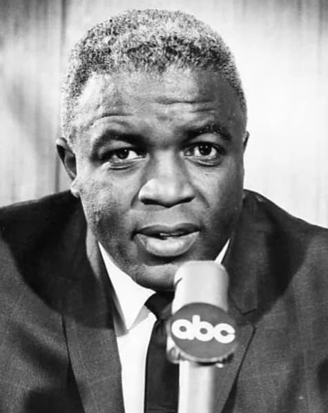 Jackie Robinson - Publicity photo of Jackie Robinson as an ABC broadcaster for "Major League Championship Baseball".