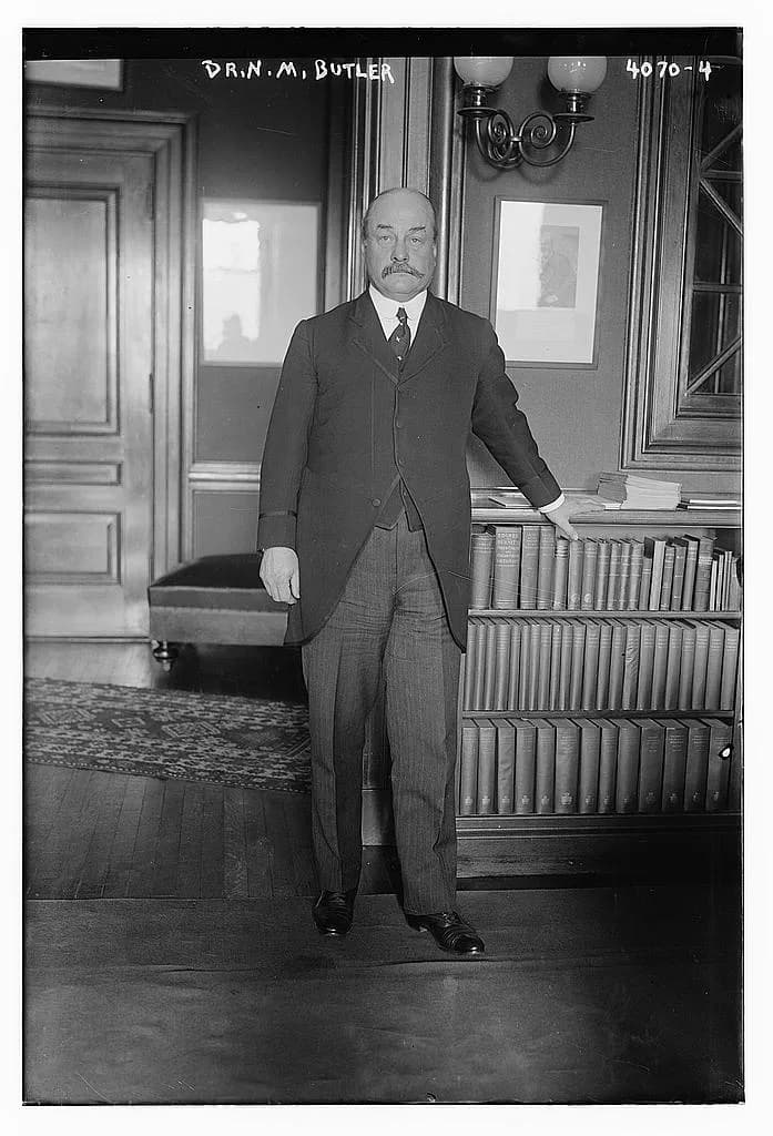 Nicholas Murray Butler - Bain News Service,, publisher.
Dr. N.M. Butler
[between ca. 1915 and ca. 1920]
1 negative : glass ; 5 x 7 in. or smaller.
Notes:
 Title from unverified data provided by the Ba