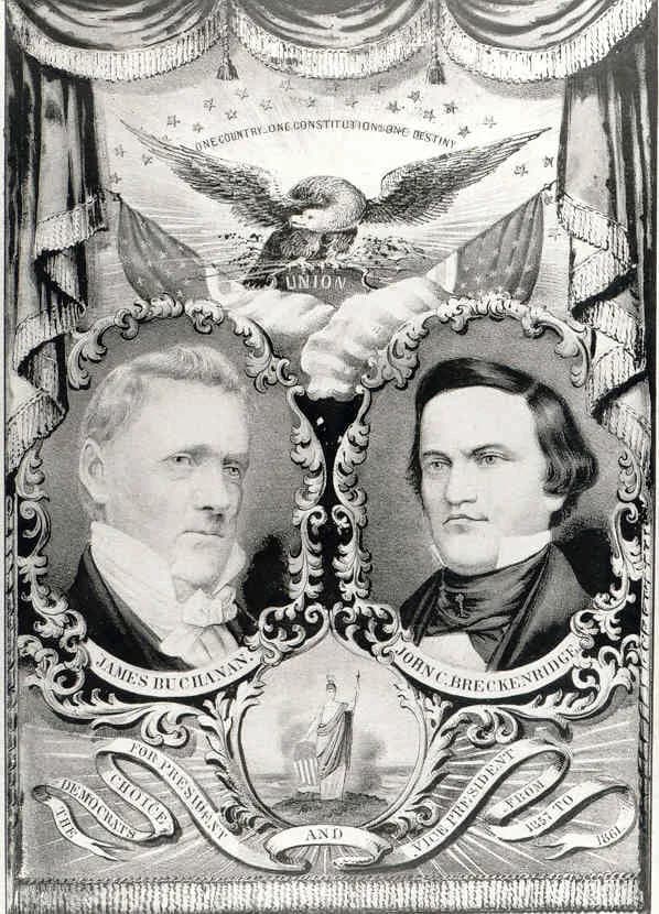 John C. Breckinridge - Campaign poster showing head-and-shoulders portraits of James Buchanan and John C. Breckinridge