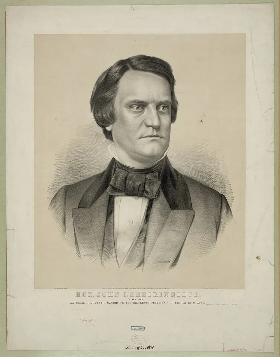 John C. Breckinridge - "Hon. John C. Breckinridge: of Kentucky, national democratic candidate for sixteenth president of the United States" A lithograph by Currier and Ives