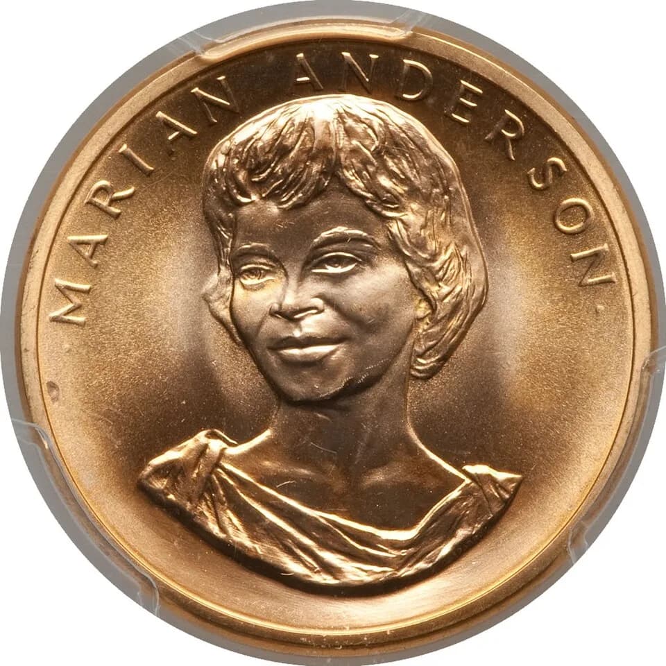 Marian Anderson - 1980 Marian Anderson Half-Ounce Gold Medal (obv)
(1207-9544)