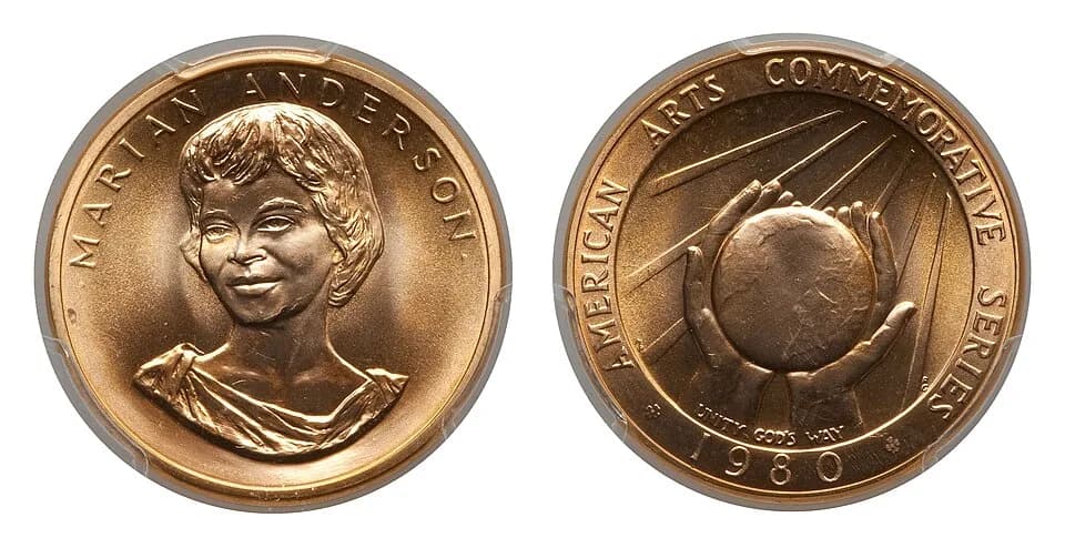Marian Anderson - 1980 Marian Anderson Half-Ounce Gold Medal 
(1207-9544)