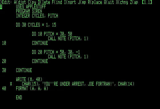 John Backus - UCSD Fortran Screenshot