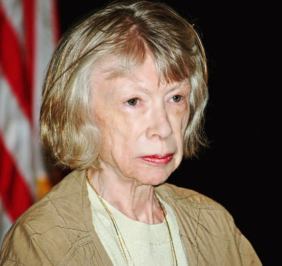 Joan Didion - Joan Didion at the 2008 Brooklyn Book Festival in New York City.The photographer dedicates this photograph to Eleanor Silvers, mother of Jeffpw.