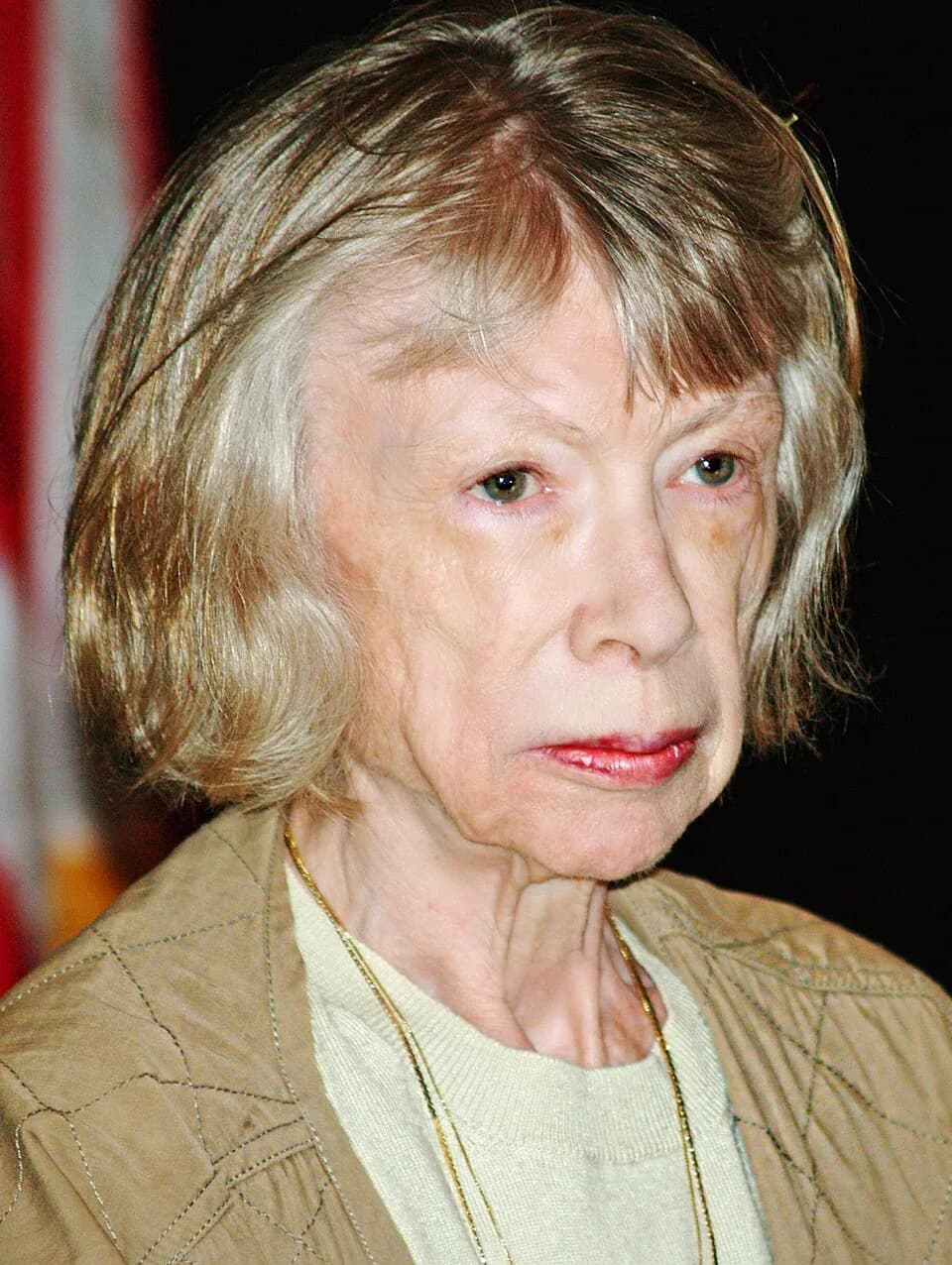 Joan Didion - Joan Didion at the 2008 Brooklyn Book Festival in New York City.The photographer dedicates this photograph to Eleanor Silvers, mother of Jeffpw.
