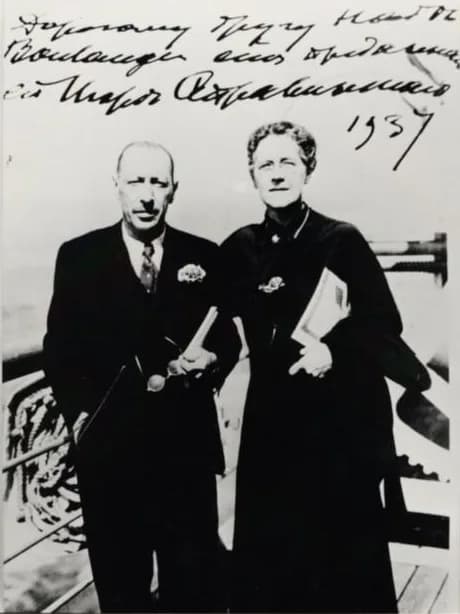Nadia Boulanger - Igor Stravinsky (1882-1971) and Nadia Boulanger (1887-1979) on board a transatlantic steamer in 1937.