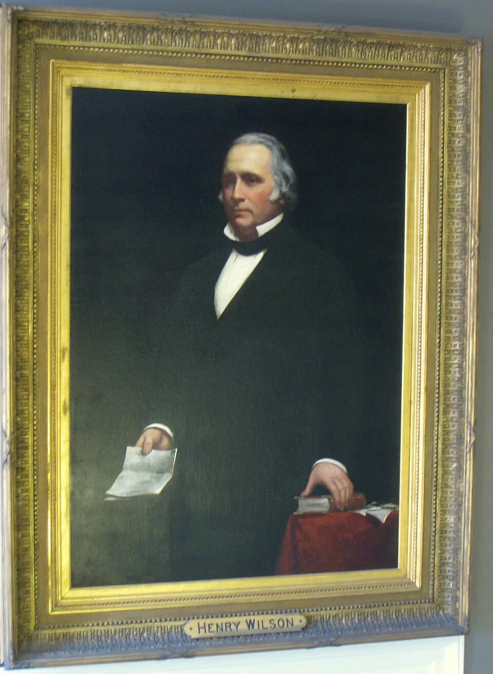 Henry Wilson - Henry Wilson (1812-1875) by Nahum Ball Onthank (1823-1888), located within Faneuil Hall, Boston, Massachusetts, USA. Wilson was a US Senator and Vice President.