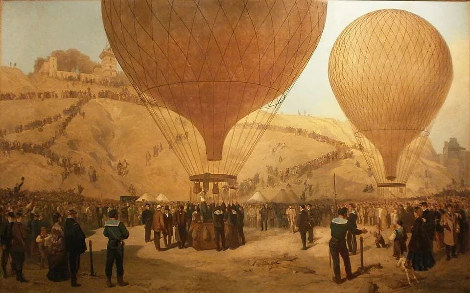 Léon Gambetta - French:  Départ de Gambetta sur le ballon l'"Armand-Barbès" le 7 octobre 1870title QS:P1476,fr:"Départ de Gambetta sur le ballon l'"Armand-Barbès" le 7 octobre 1870"label QS:Lfr,"Dépar