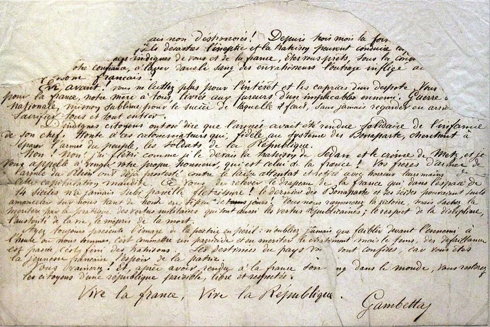 Léon Gambetta - Appeal to the citizens of France to defend their country