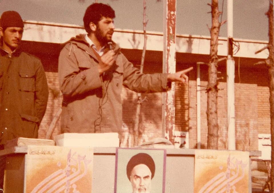 Ebrahim Raisi - Ebrahim Raisi (with microphone) in Iran-Iraq war era (1980s)