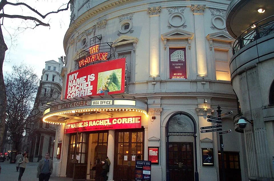Alan Rickman - The second season of Royal Court Theatre's production of en:My Name Is Rachel Corrie at the en:Playhouse Theatre, London.  I, Kaihsu Tai, took the photograph on 2006-03-29, the second p
