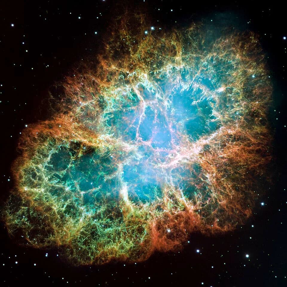 Arno Allan Penzias - This is a mosaic image, one of the largest ever taken by NASA's Hubble Space Telescope, of the Crab Nebula, a six-light-year-wide expanding remnant of a star's supernova explosion