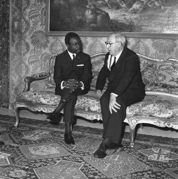 Omar Bongo - Il Presidente della Repubblica Giuseppe Saragat con Albert Bernard Bongo, Presidente della Repubblica del Gabon
