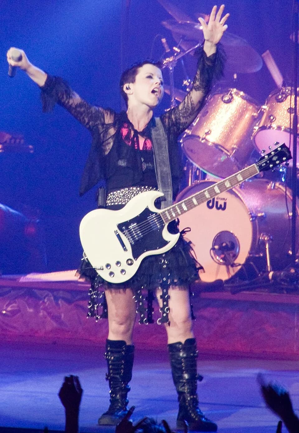 Dolores O'Riordan - Dolores O'Riordan during a concert with Tha Cranberries on May 31, 2010.
