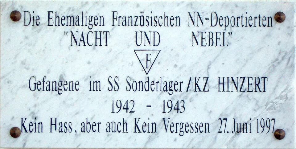 Wilhelm Keitel - SS-Sonderlager/KZ Hinzert, commemorative plaque of the French victims