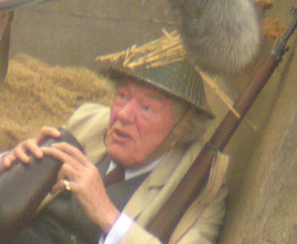 Michael Gambon - Michael Gambon on the set of Dad's Army in October 2014. Filming took place on the beach at North Landing, Flamborough, East Riding of Yorkshire, England.The scene involved German sol