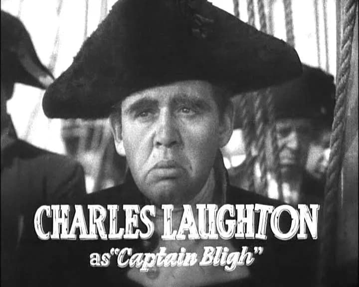 Charles Laughton - Cropped screenshot of Charles Laughton from the trailer for the film Mutiny on the Bounty.