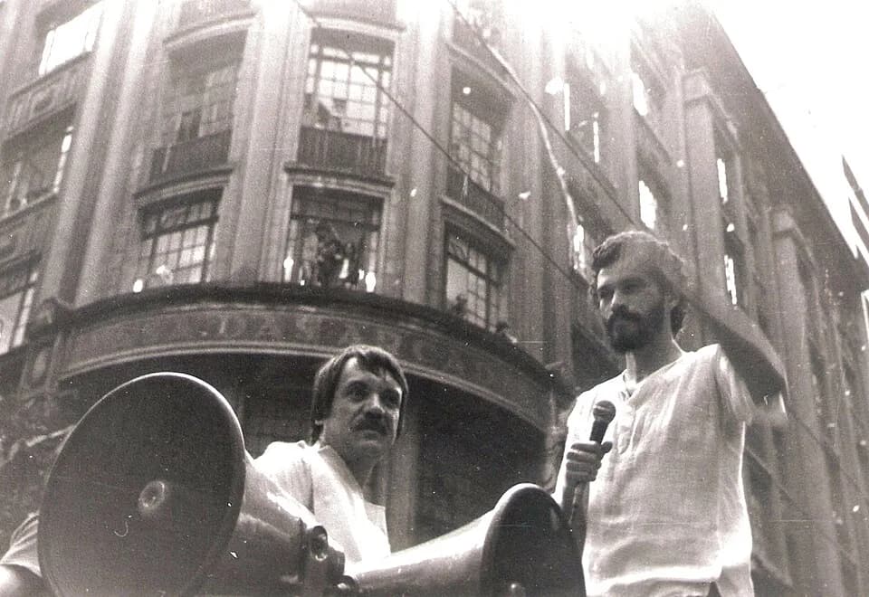 Sócrates Sócrates - Brazilian soccer player Mr. Socrates participating in the political movement for democracy in Brazil - 1984