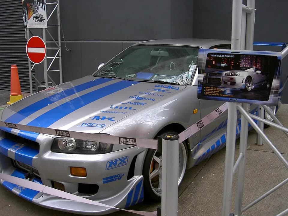 Paul Walker - Nissan Skyline which remodeled for the 2 Fast 2 Furious film. Pictured from Universal Studio Hollywood.
