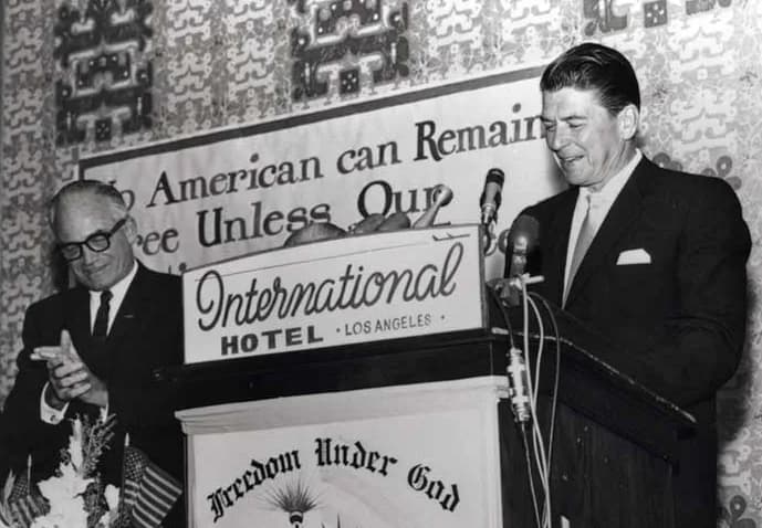 Ronald Reagan - Ronald Reagan speaks for presidential candidate Barry Goldwater in Los Angeles in 1964.