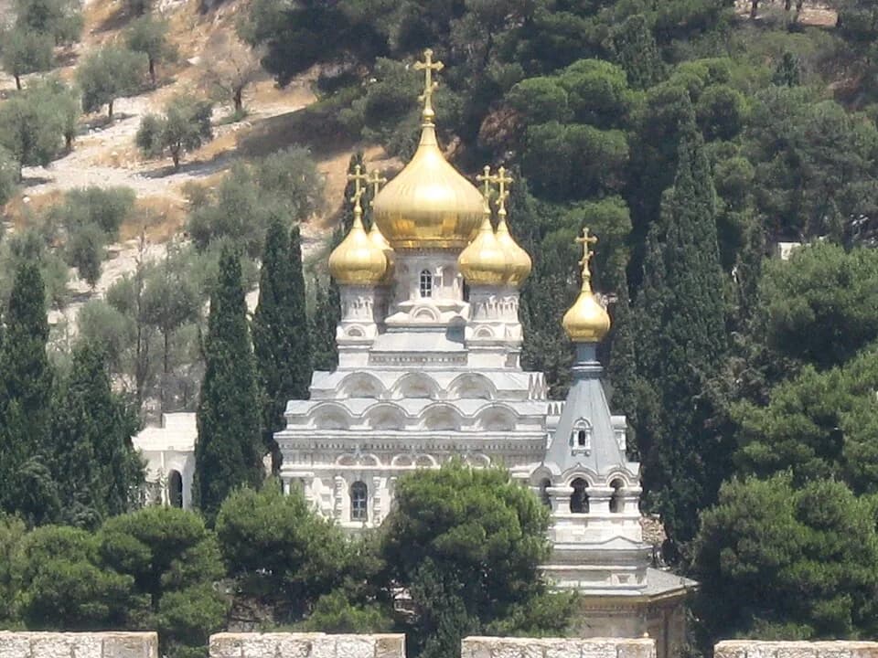 Princess Alice of Battenberg - View, from the Temple Mount, on the Church of Mary Magdalene