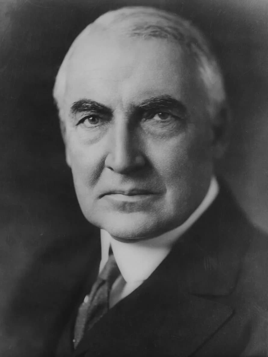 Herbert Hoover - Senator (later US President) Warren G. Harding, head-and-shoulders portrait, facing front.