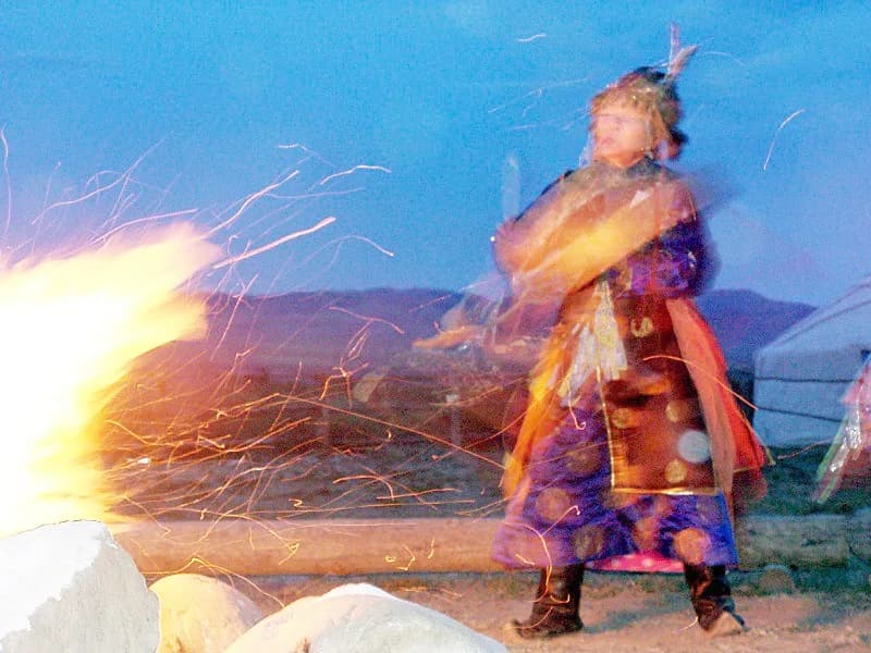 Mircea Eliade - [Tuvan shaman, Ai-Churek (Moon Heart, died 22.11.2010) during a fire ceremony at Kyzyl, Tuva, Russia