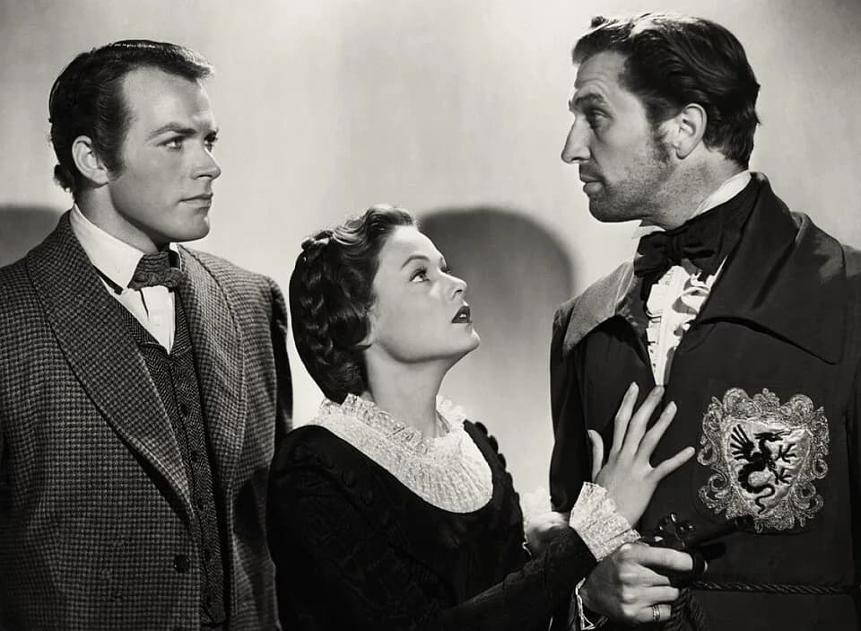 Joseph L. Mankiewicz - L. to R. : Glenn Langan, Gene Tierney &amp; Vincent Price in Dragonwyck - publicity still