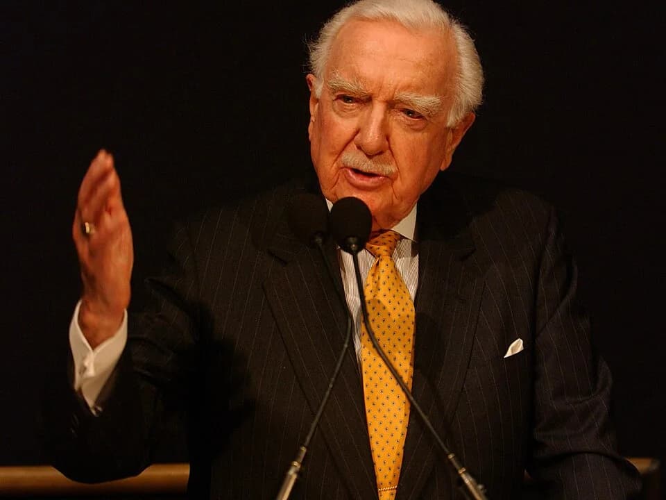 Walter Cronkite - Original caption:"NASA Remembers Walter Cronkite.
Legendary CBS newsman Walter Cronkite speaks in February 2004 at a ceremony at the National Air and Space Museum in Washington honor