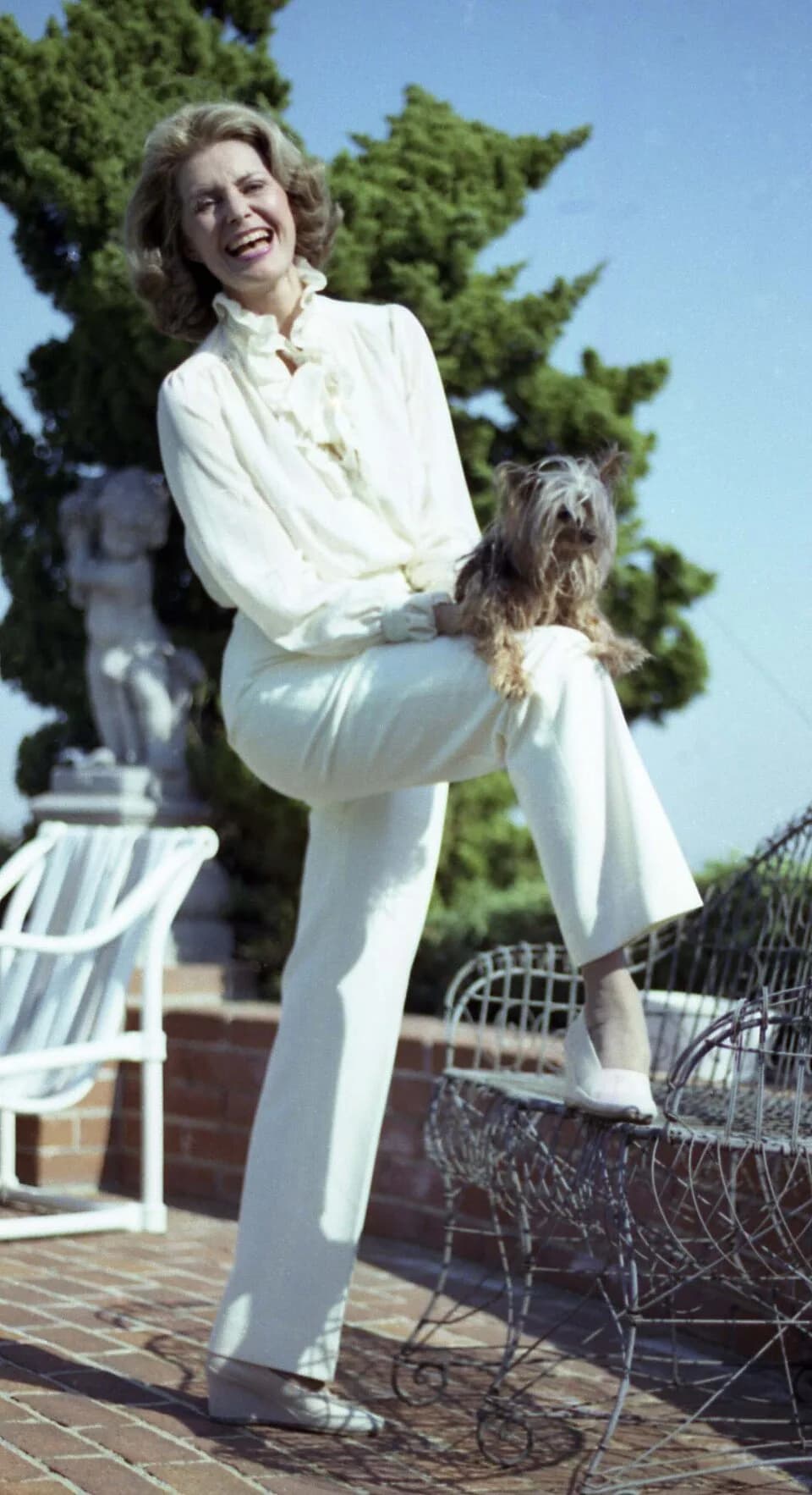 Cyd Charisse - Cyd Charisse in Los Angeles on her terrace.
