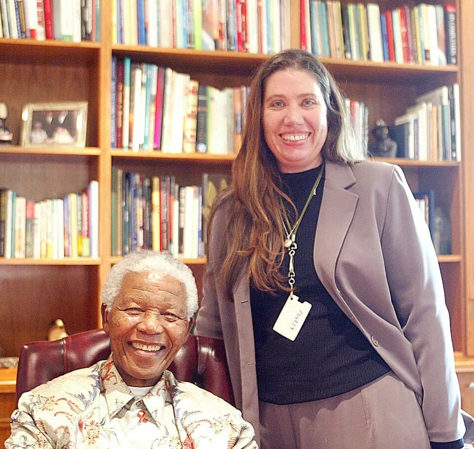 Nelson Mandela - Nelson Mandela with Richard Gifford's sister: Gillian Gifford.