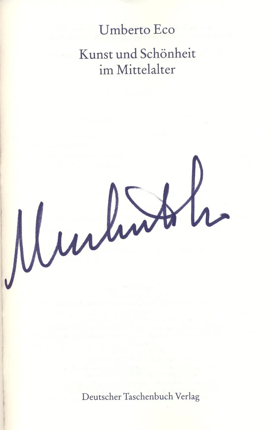 Umberto Eco - Autogramm von Umberto Eco