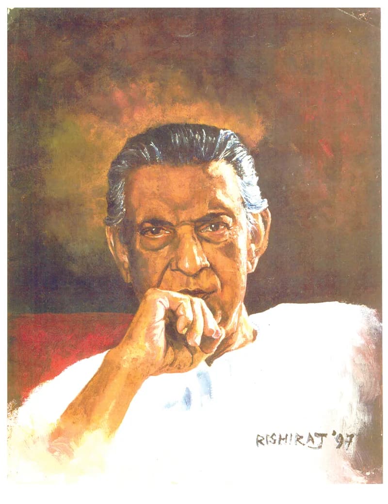 Satyajit Ray - Potrait of Satyajit Ray, painted by Rishiraj Sahoo in 1997