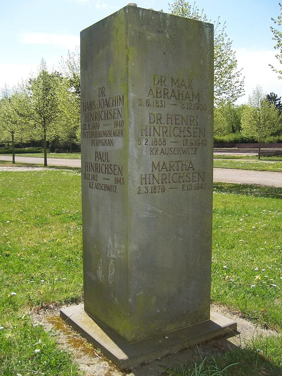 Edvard Grieg - Restitutionsstein für Max Abraham, Henri Hinrichsen und Angehörige
