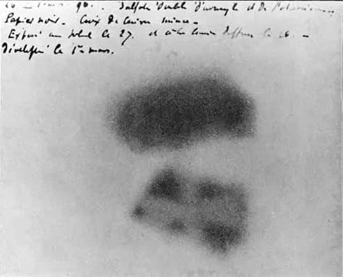 Henri Becquerel - Photographic plate made by Henri Becquerel showing effects of exposure to radioactivity.